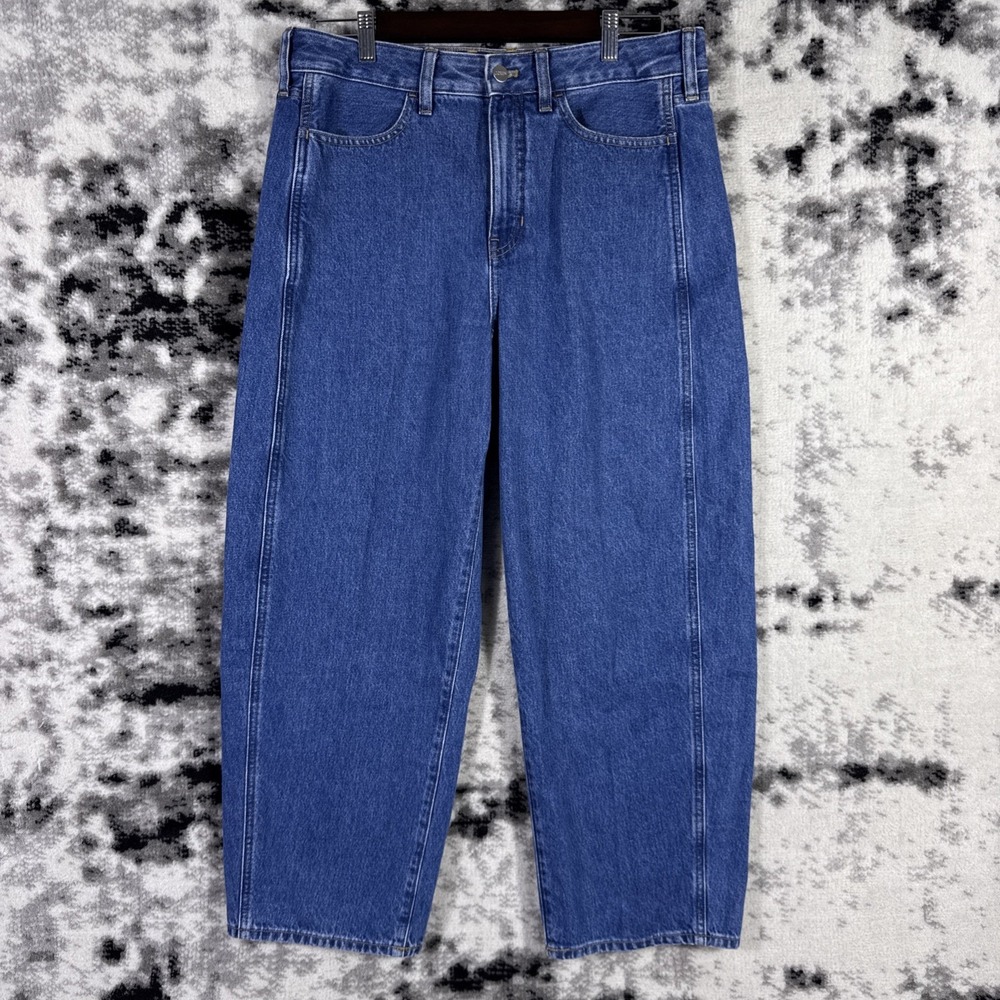 J Crew Barrel Jean Womens Size 29 Medium Wash High Rise Cotton